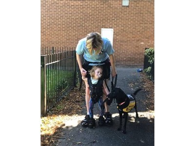 3歲身障女童健走42公里募款　輔助帶掛母身上…2人1狗走一個月